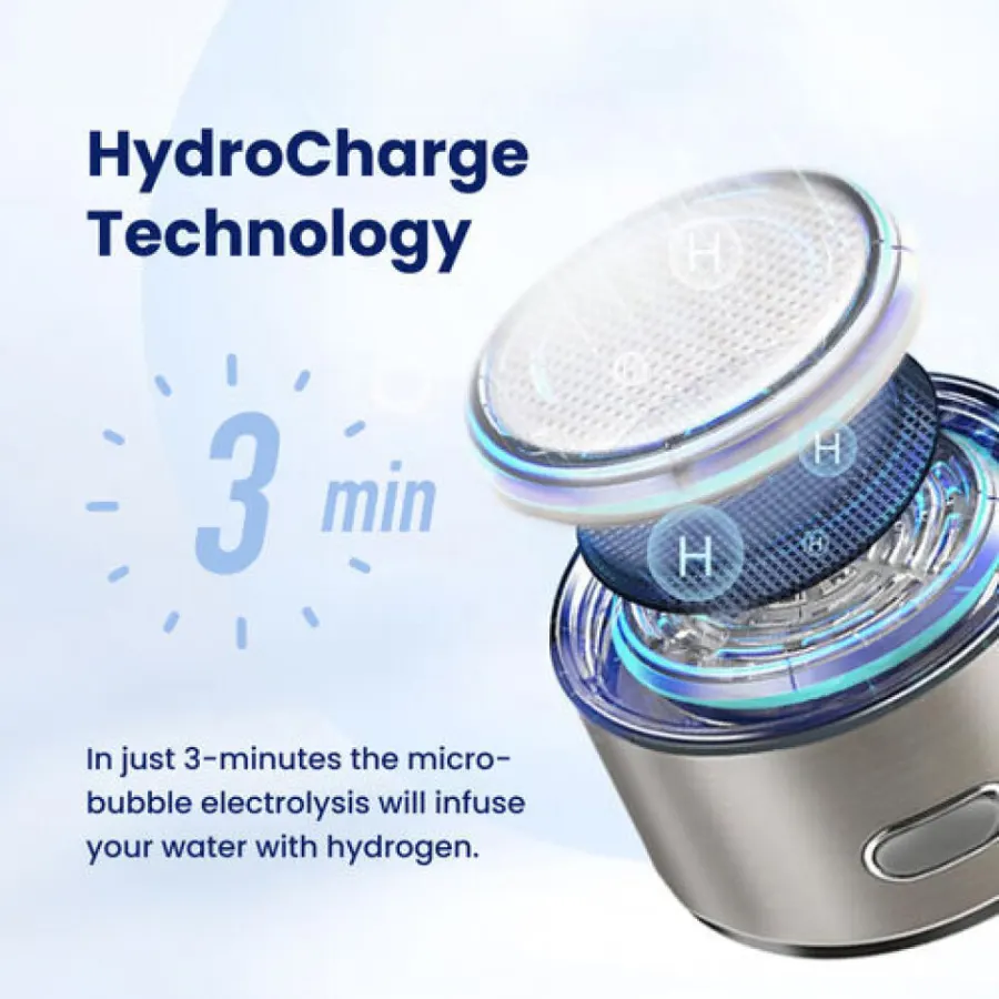 AquaFusion bottle lid with the hydrogen button