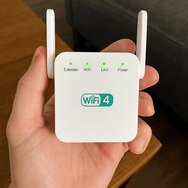 NetBoost WiFi repeater close-up